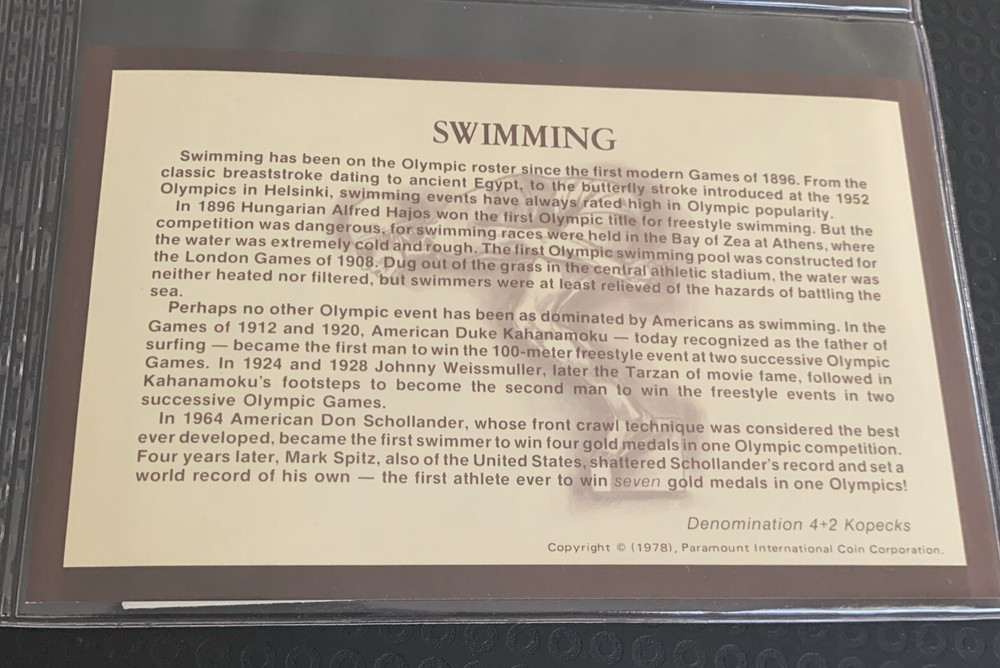 Russia 1980 Moscow Fdc Olympics Swimming