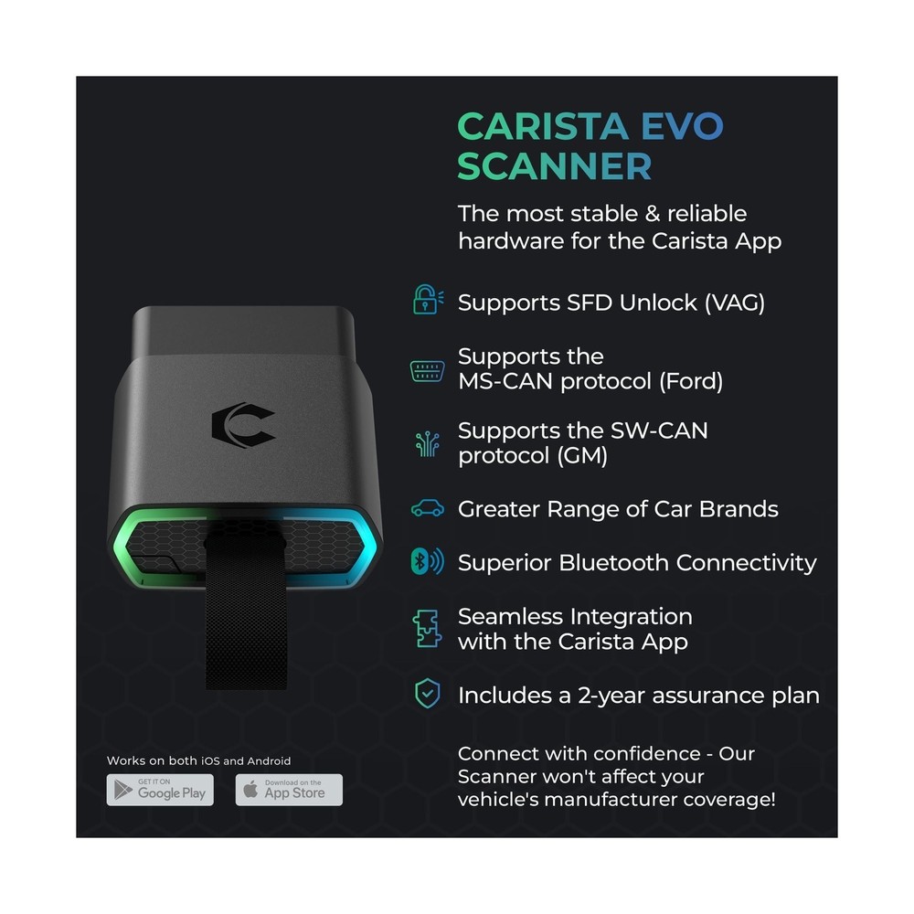 Carista EVO - Bluetooth OBD2 Scanner - Car Diagnostic Tool & Code Reader with...