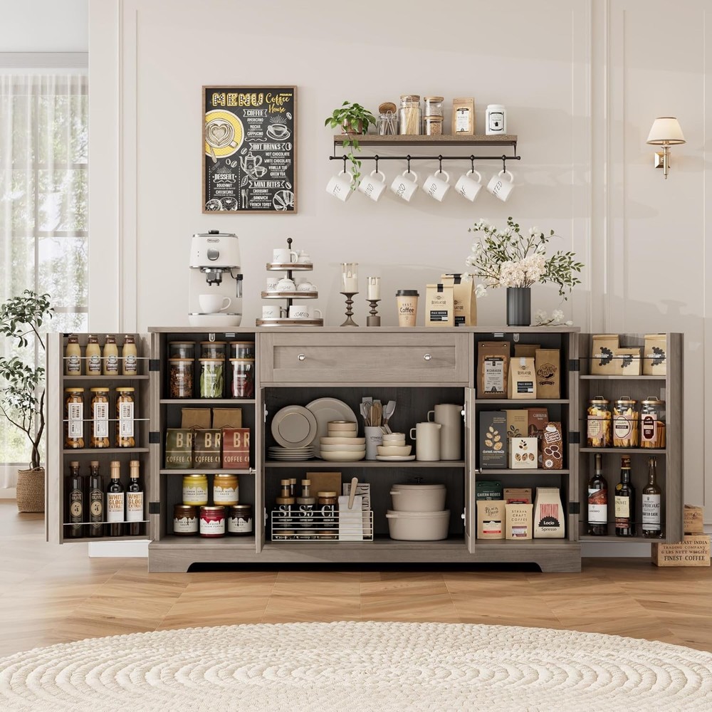 54" Buffet Cabinet with Storage, Modern Kitchen Buffet Sideboard with Drawer