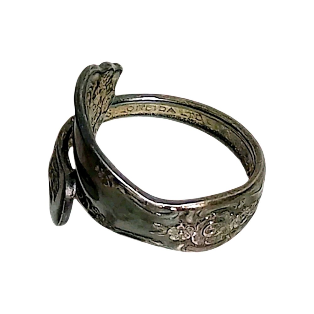 WM Rogers Oneida Spoon Ring Handcrafted Silver Plated Size Adjustable