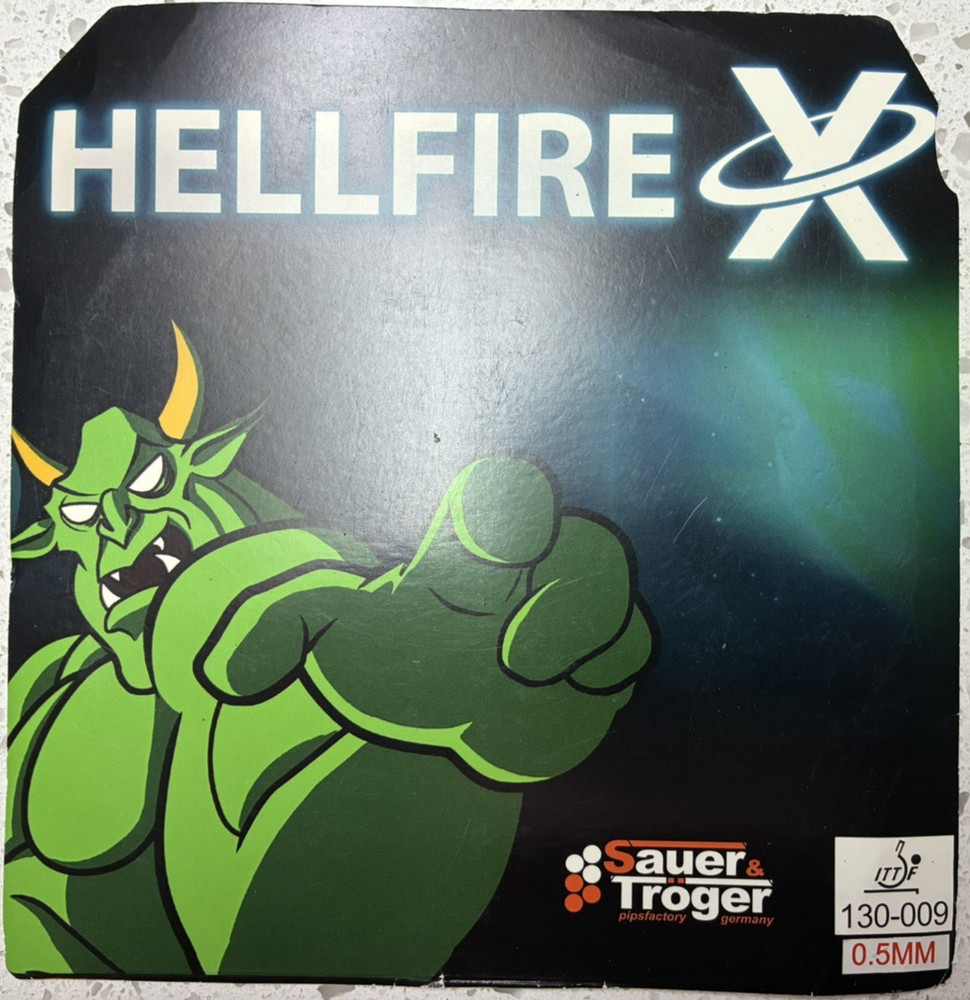 Sauer Tröger Hellfire X Red Long pips with .05 sponge