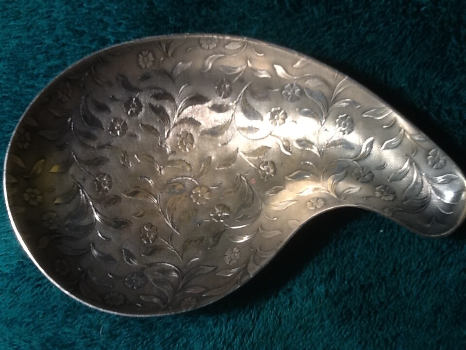 Hans Jensen, Denmark Danish Silver Plate Footed Bowl, 5 1/4" Flower Motif