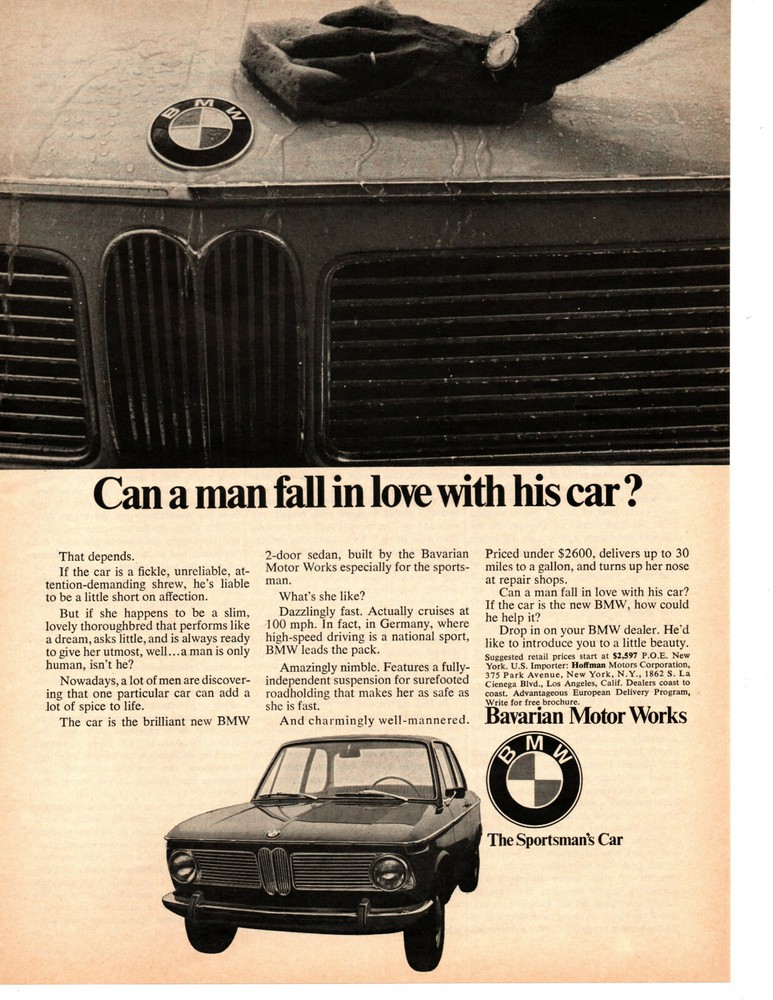 1968 BMW ~ ORIGINAL PRINT AD