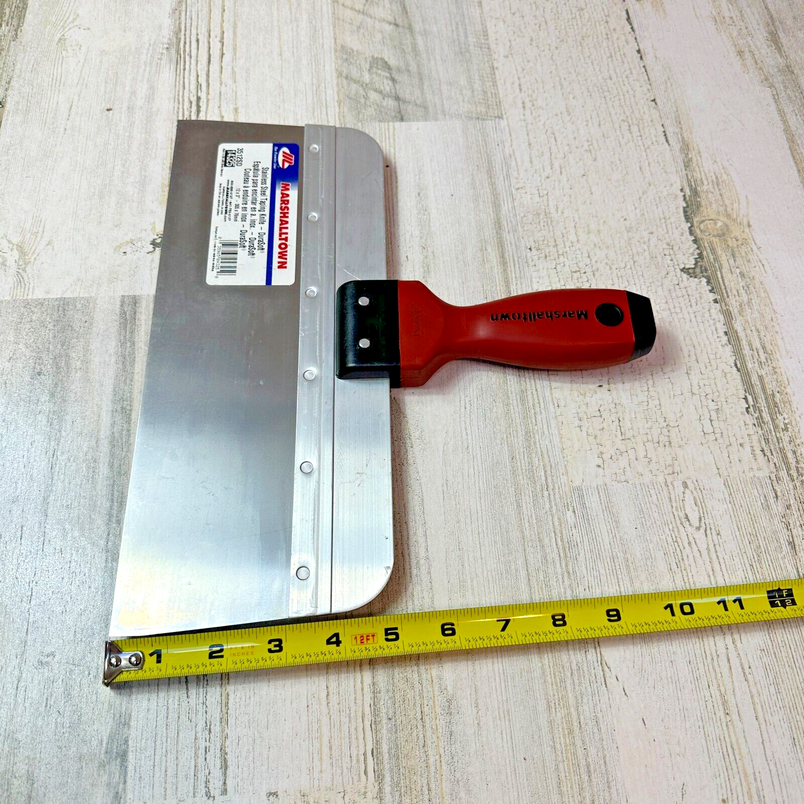 MARSHALLTOWN USA 12" x 3" STAINLESS STEEL TAPING KNIFE DURASOFT HANDLE 3512SD