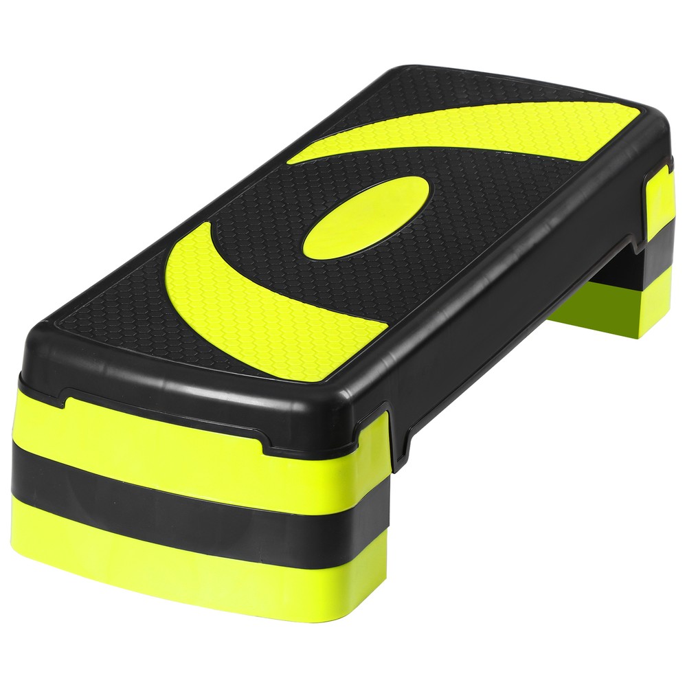 31" Exercise Step Platform Adjust Aerobic Step Platform Workout Stepper Yellow