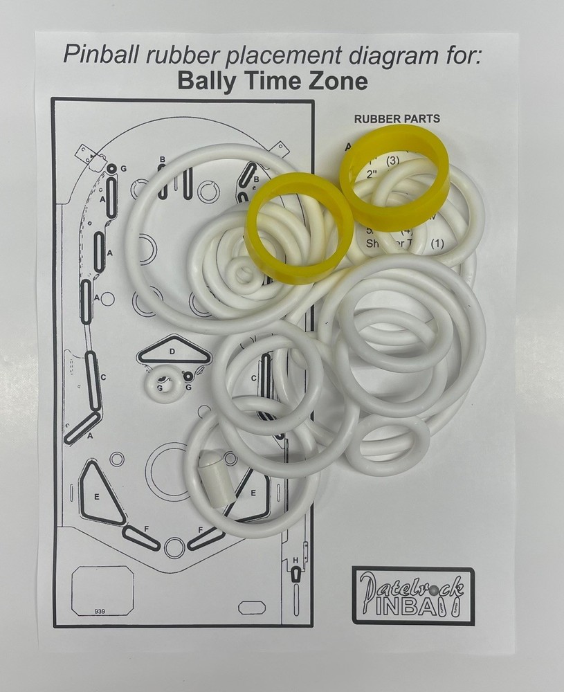 1973 Bally Time Zone Pinball Machine Rubber Ring Kit