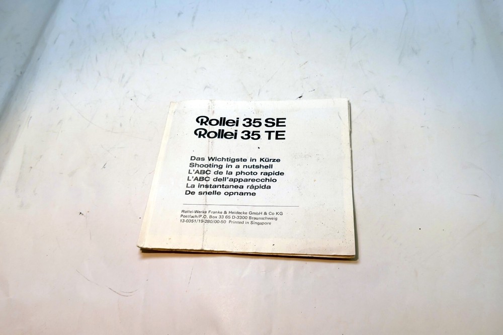 Rollei 35 SE TE Camera quick guide brochure