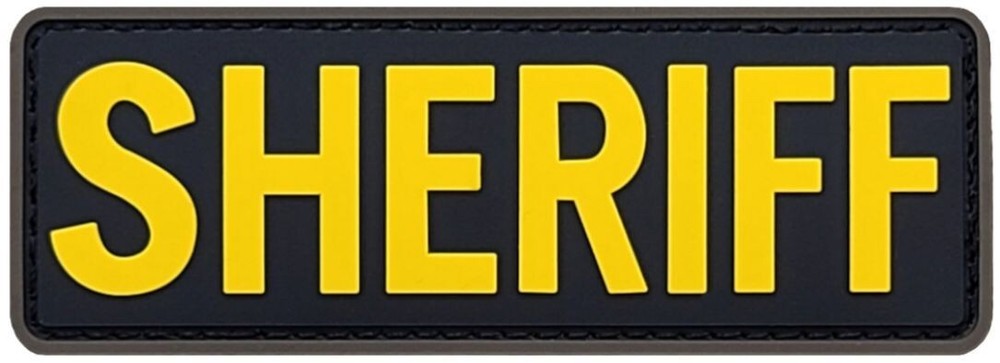 SHERIFF PVC RUBBER TACTICAL PATCH || 2PC PVC HOOK BACKING 3.5"X1.25"