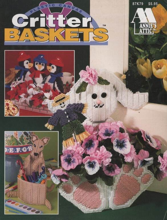 OOP!!! PLASTIC CANVAS CRITTER BASKETS 6 DESIGNS