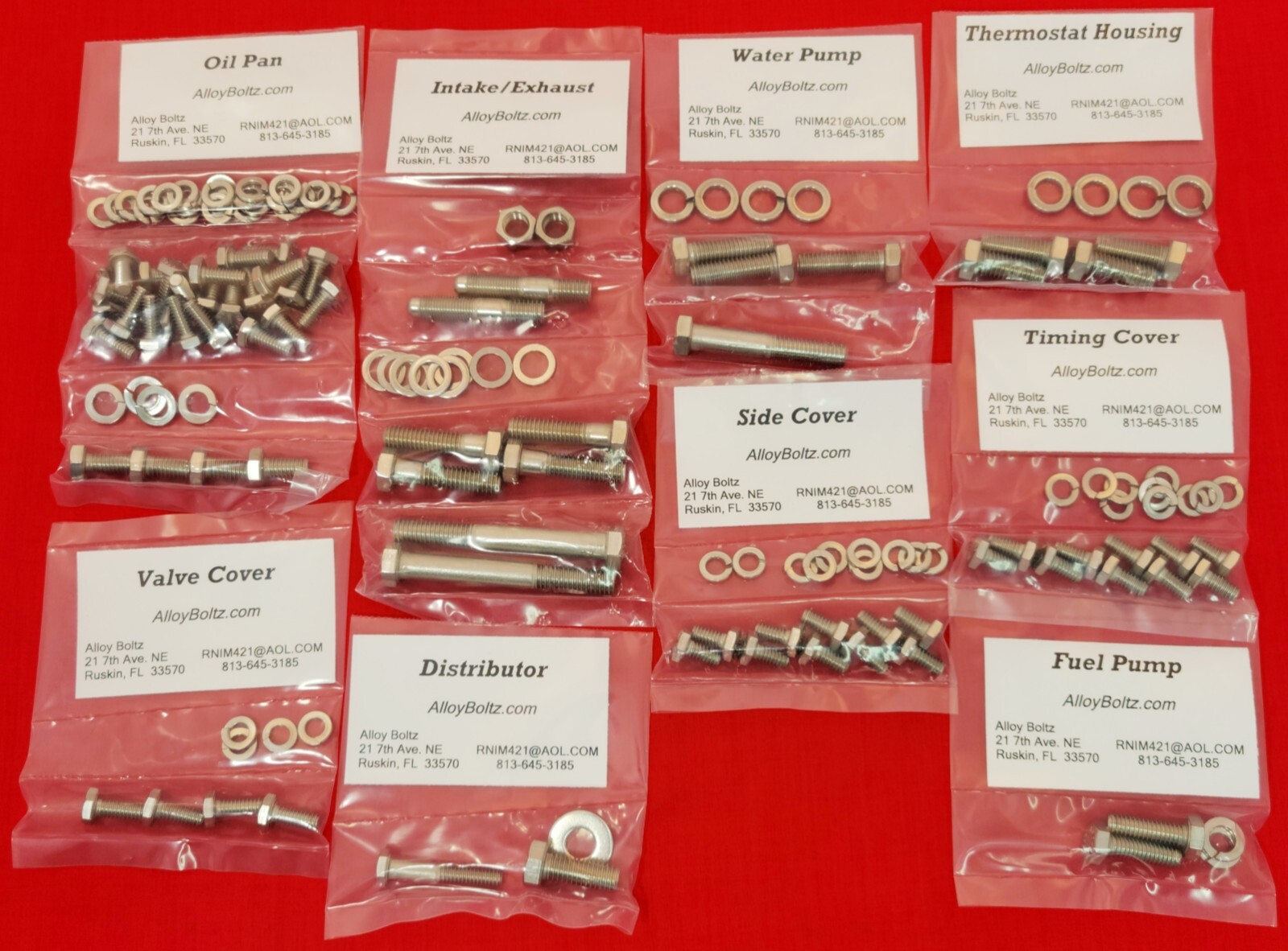 CHEVY ENGINE BOLTS KIT STAINLESS STEEL STRAIGHT 6 CYLINDER 235 261 HEX SET