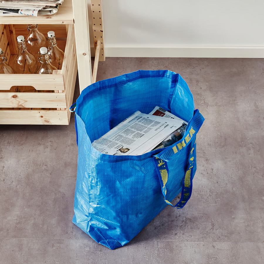 IKEA Frakta Blue Bag Medium Tote Reusable ECO Grocery Laundry Storage -10 Gal