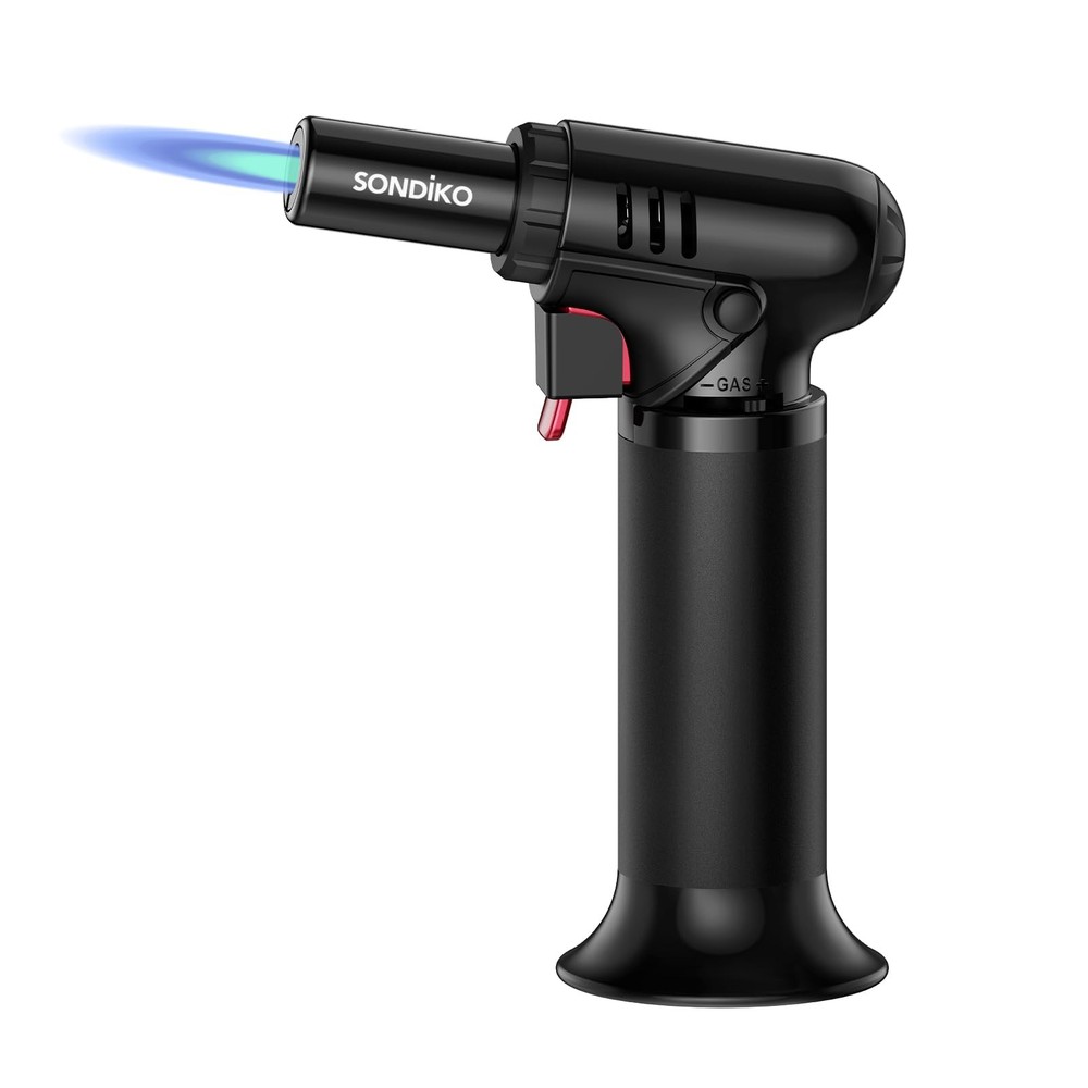 Butane Torch Lighter with Visible Fuel Window, Refillable Soldering Torch...