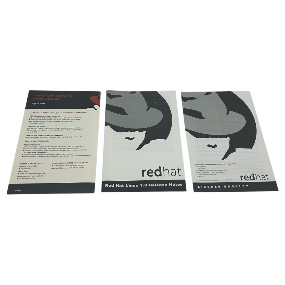 Red Hat Linux 7 Operating System (CD-ROM, 2000) Big Box CIB Complete Software