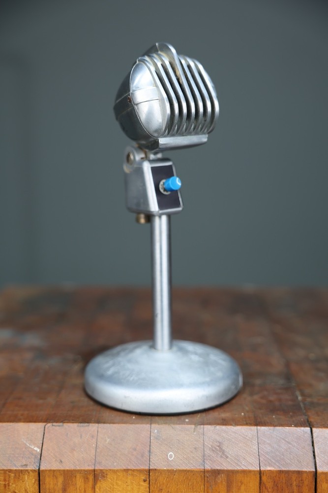 Vintage Turner Microphone 33D Dynamic w/ Stand Art Deco