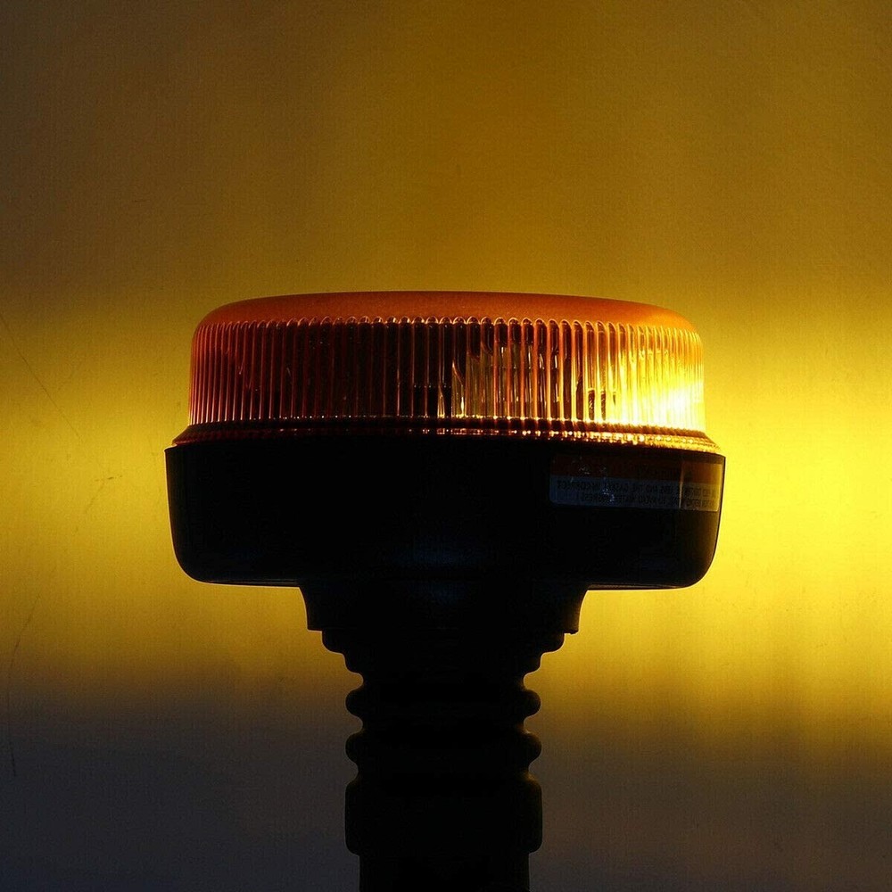 2x LED Rotating Flexible DIN Pole Mount 4 Flashing Modes Warning Light Beacon E9