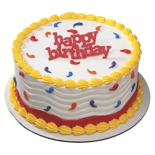 DecoPac Layon Block Letter Script "Happy Birthday" ~ 64ct ~ Red, Blue