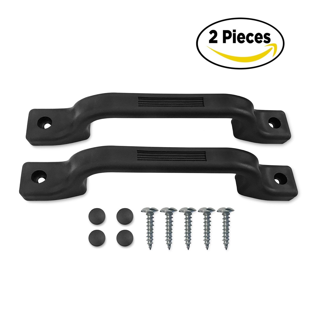 RV Grab Handle Black Plastic Safety Handrail with Hardware 2 Pack