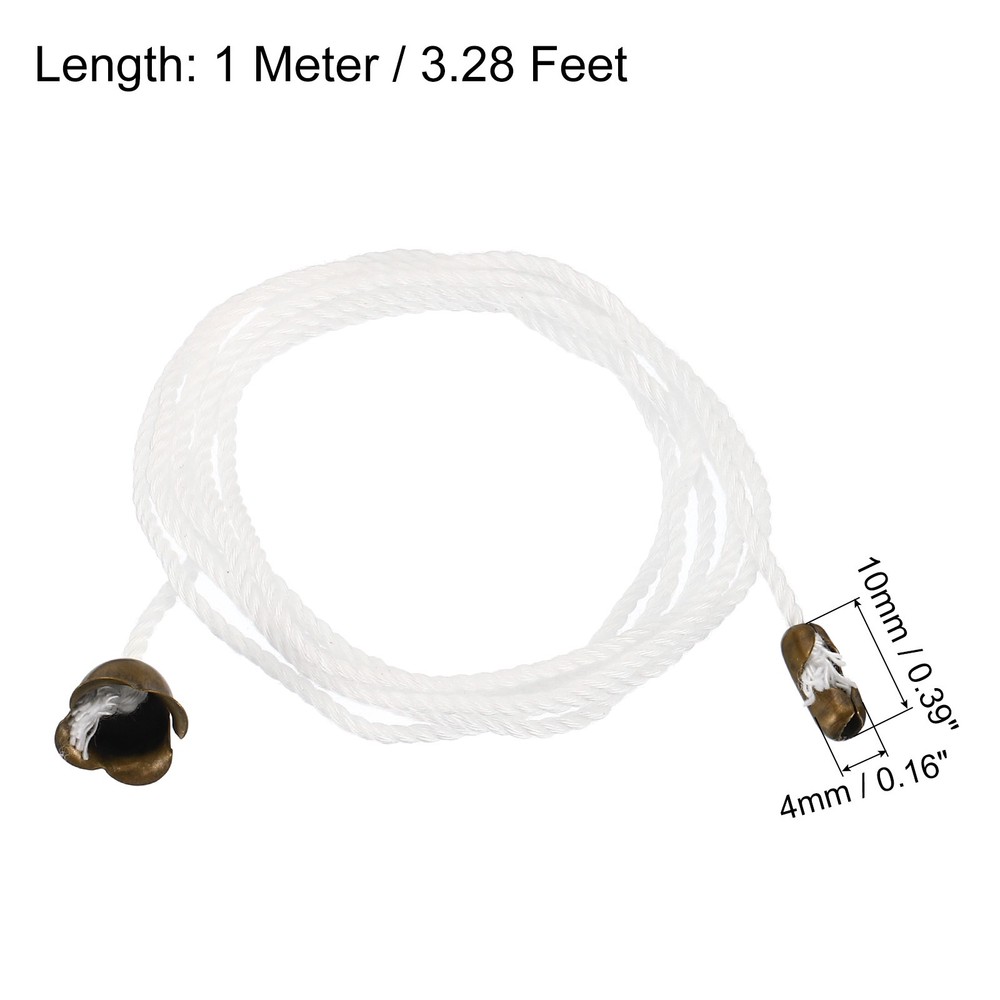 6pcs Pull Cord for Ceiling Switch Pull Cord String Chain Extension White Bronze