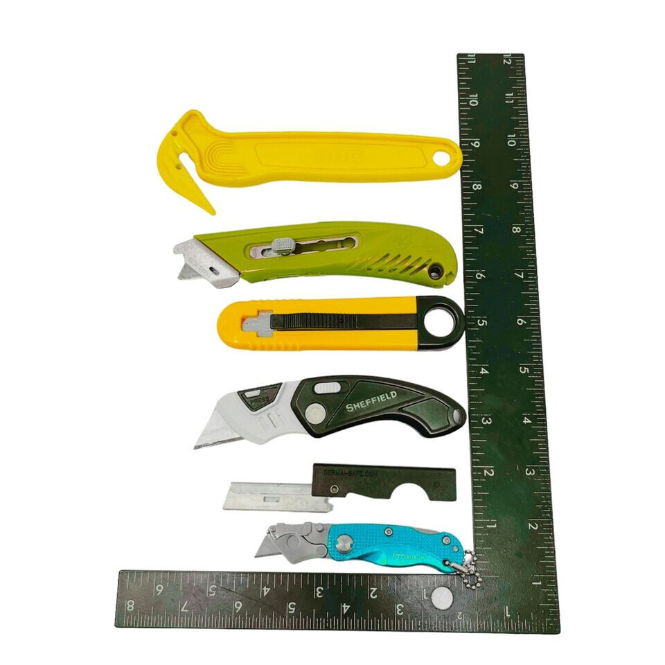 6 Pcs Pittsburgh, Sheffield and Assorted Folding Retractable Utility Knife
