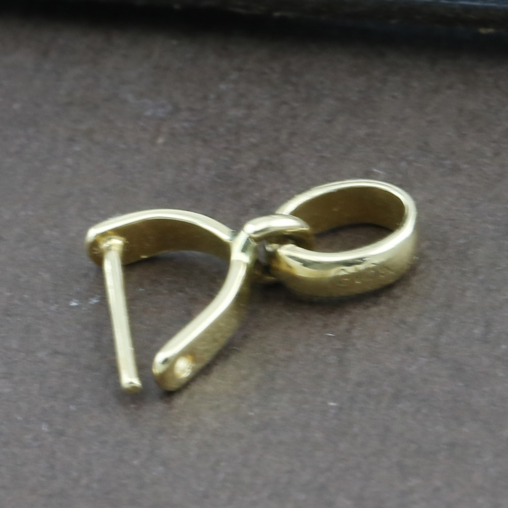 Genuine Solid 18CT Yellow Gold Jade Clip Bail