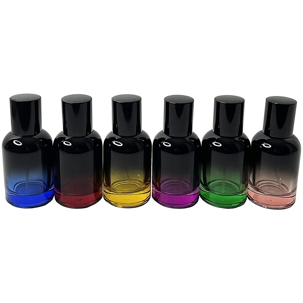 30ml 1oz boston round 6 colors gradient black empty perfume spray bottles