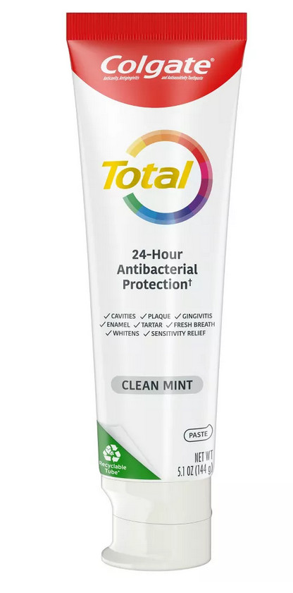 Colgate Total Antibacterial Protection Toothpaste, Clean Mint 5.1oz