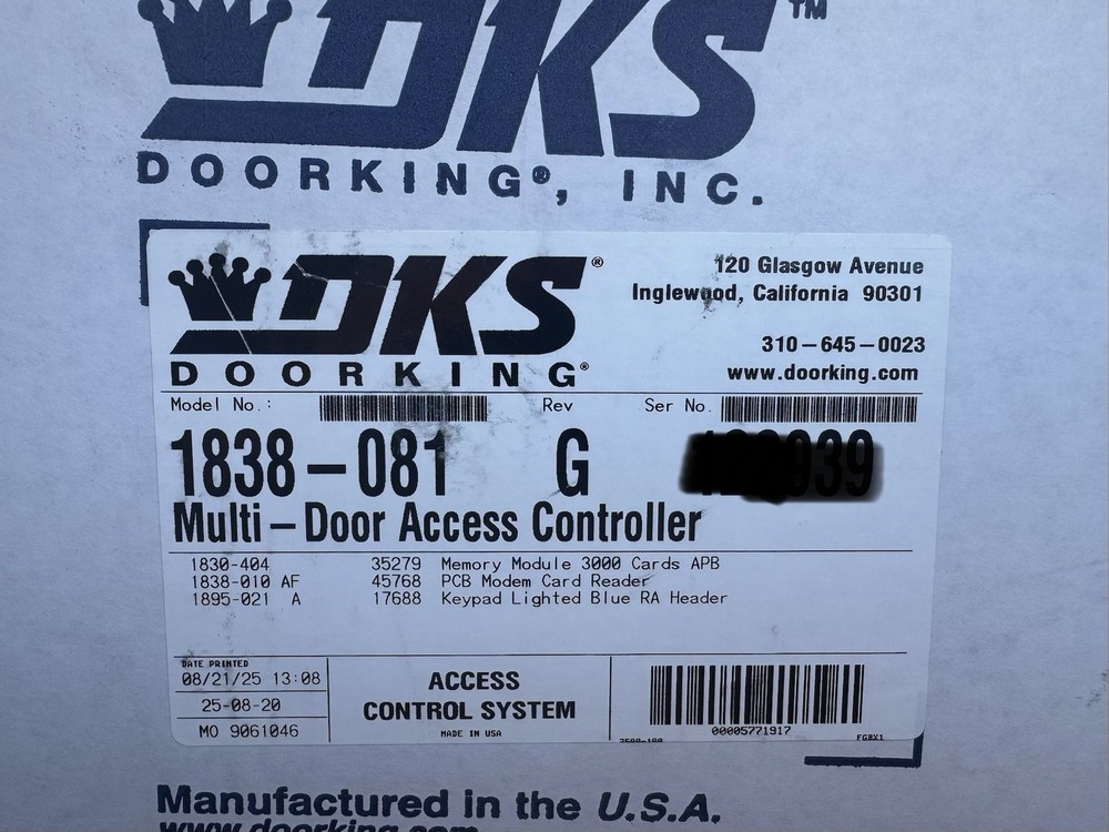 Doorking 1838-081 Complete Door Unit