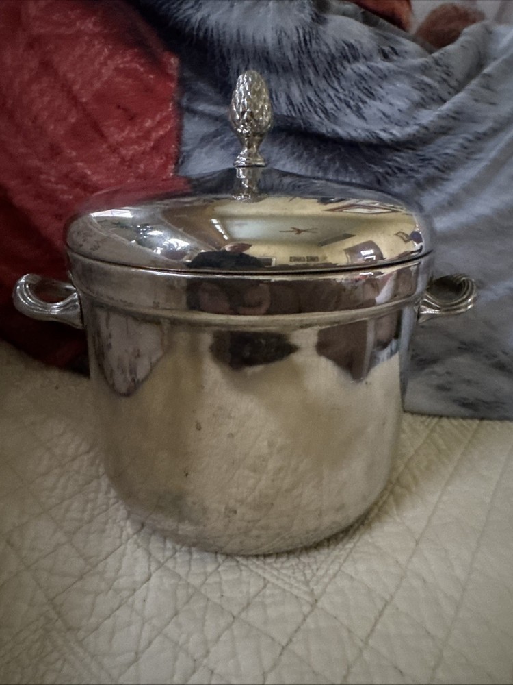 Vintage International Silver Co Silver Plated Ice Bucket Cooler Pineapple Top