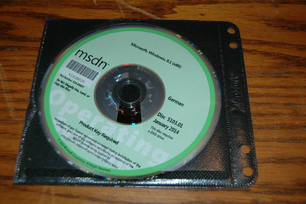 Microsoft MSDN Windows 8.1 X64 Disc 5103.01 Januray 2014 German