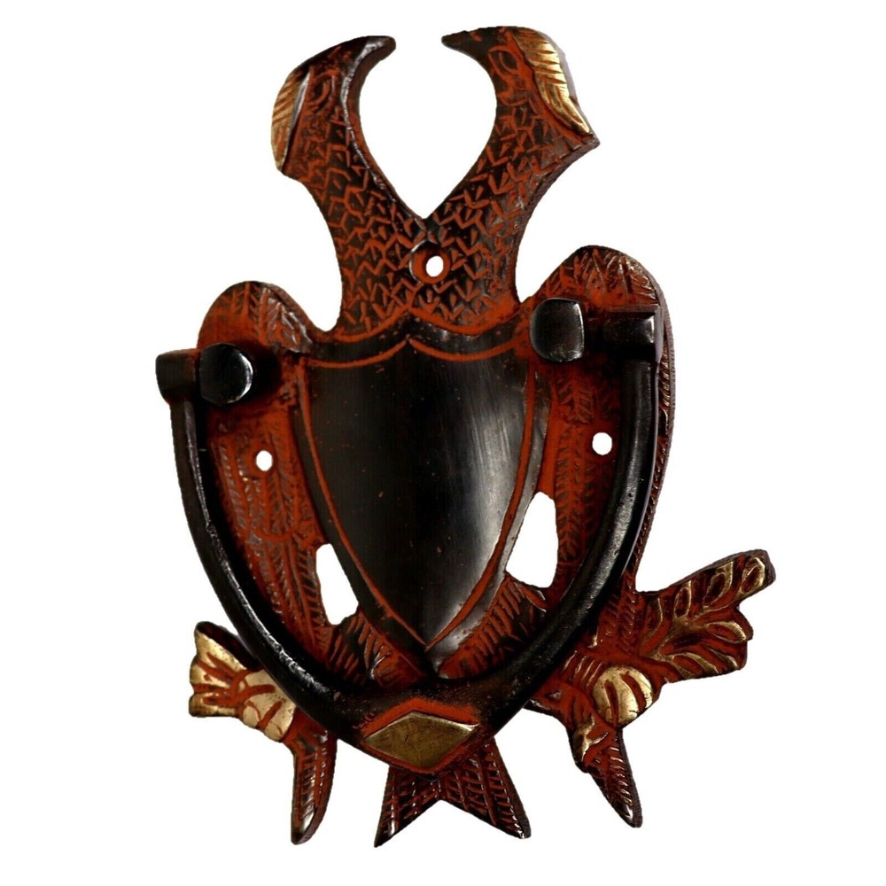 Handcrafted Solid Brass Red Eagle Two Face Shape Victorian Repro Door Knocker