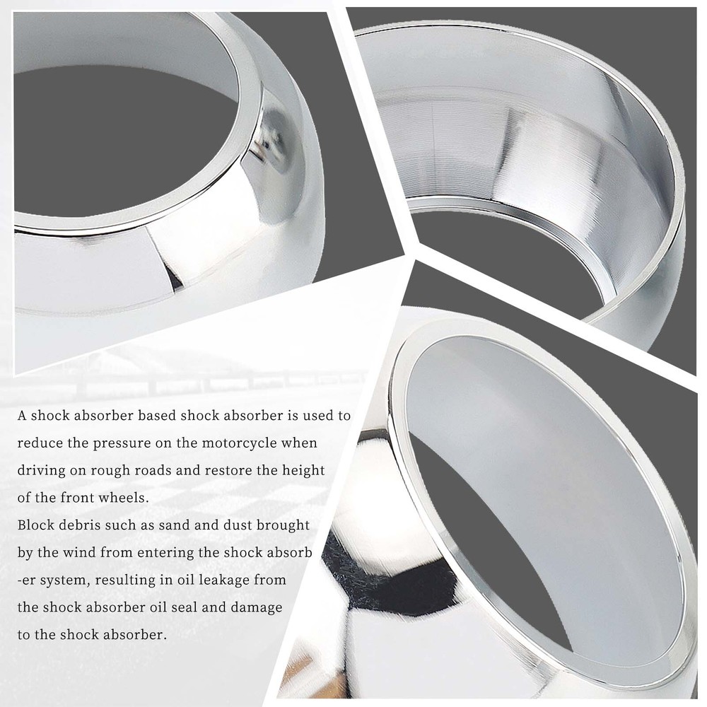 41mm Chrome Front Fork Boot Cap Covers Custom For Harley Softail FXWG FXDWG FXST