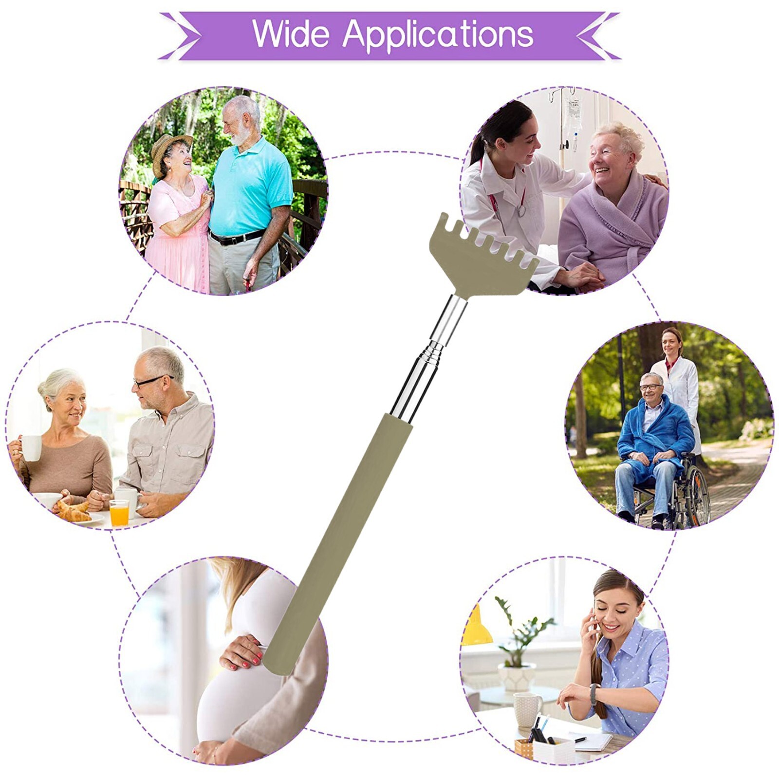 3 Pack Bear Claw Telescopic Metal Extendable Back Scratcher Back Massager Gift