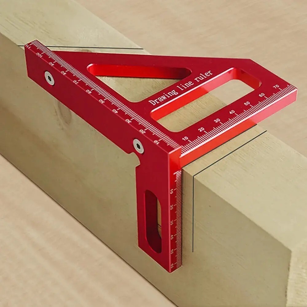Woodworking Square Protractor Miter Triangle Ruler Layout Measuring Tool Durable
