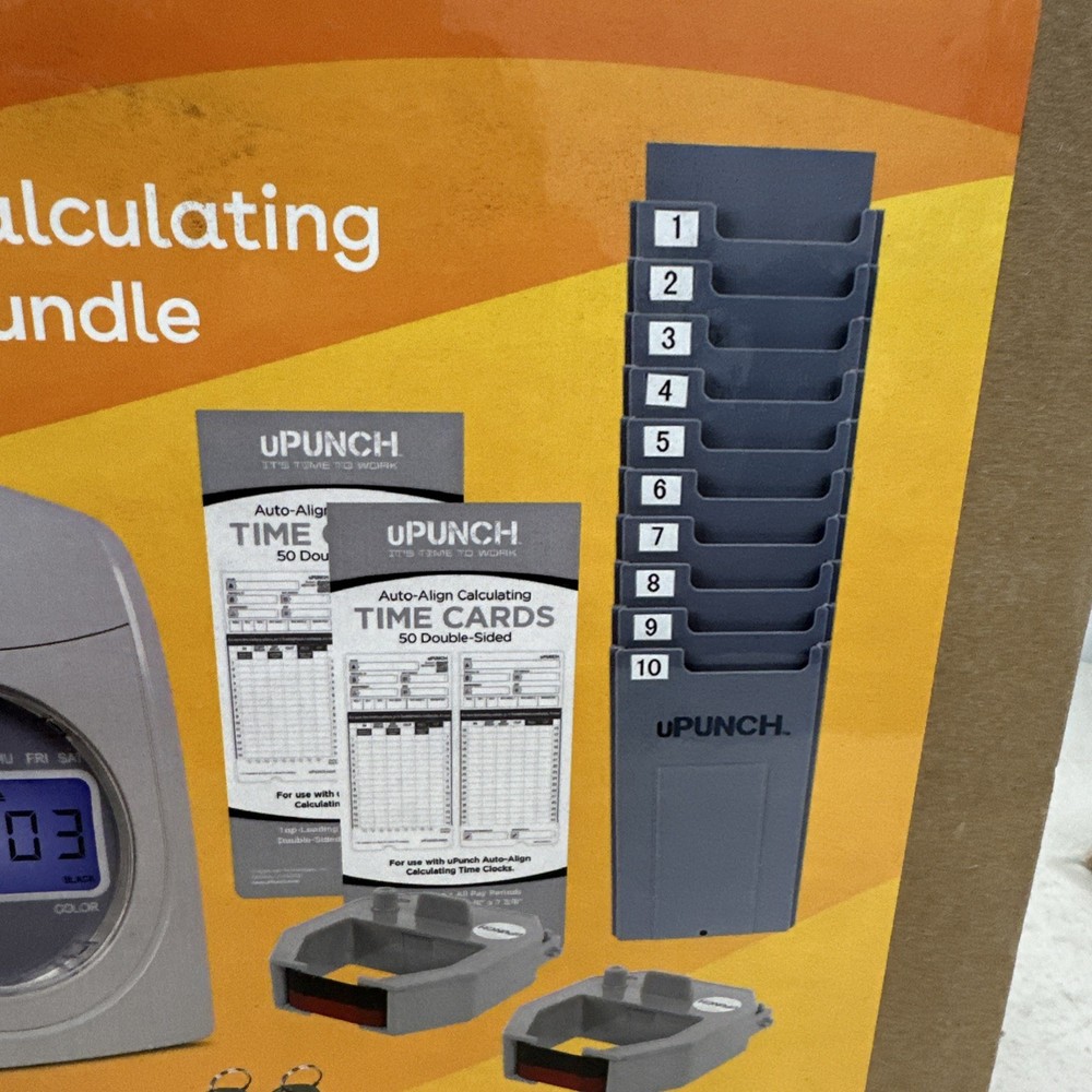 UPUNCH UB2300 AUTO-ALIGN CALCULATING TIME CLOCK BUNDLE - NEW IN BOX