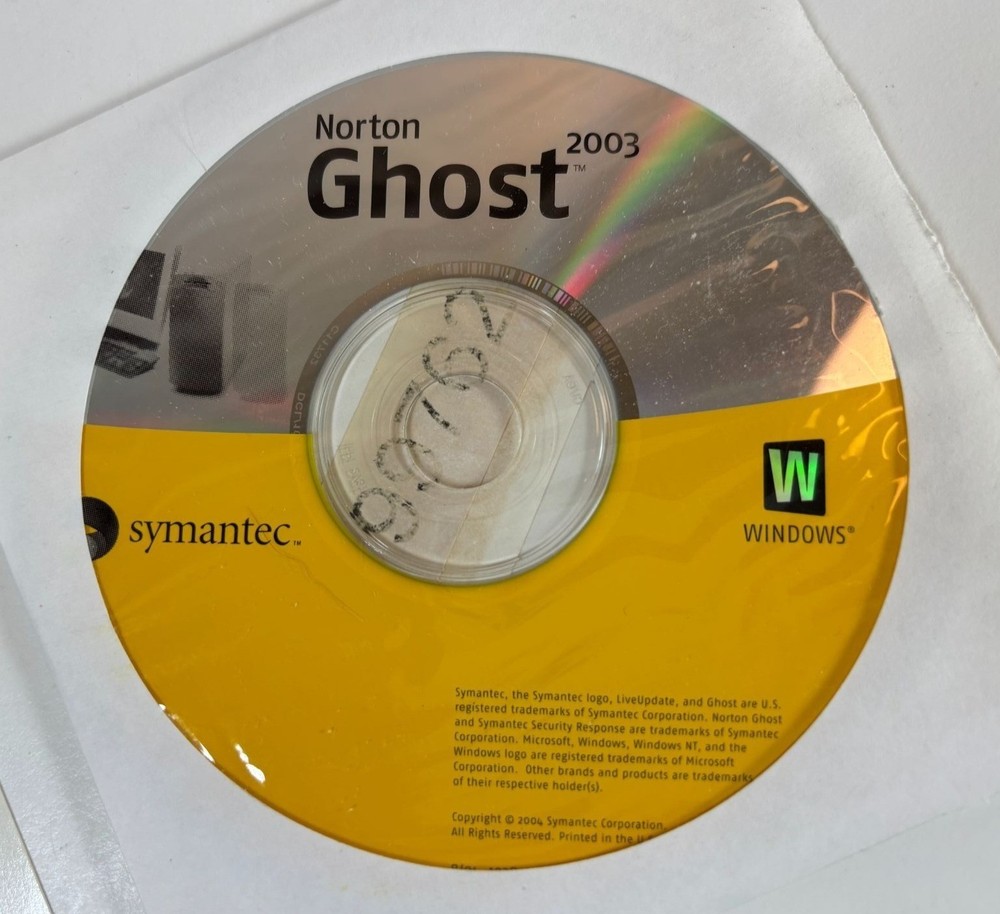 Norton Ghost 10.0 Backup Software CD & User Guide Windows XP 2003 Symantec Rare