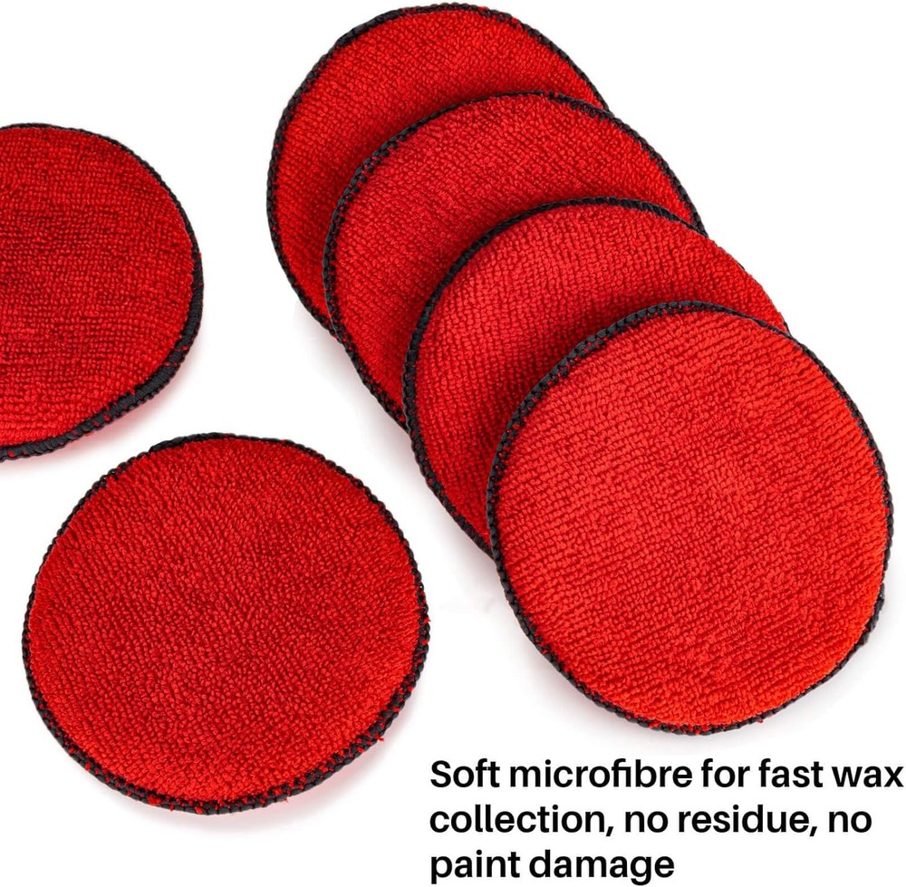 Sukh 12 Pack Microfiber Foam Car Wax Applicator Pad - Red
