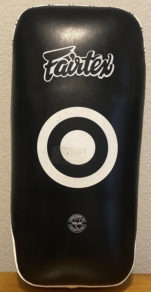 SINGLE - Fairtex Handmade, Genuine Leather Curved Thai Kick Pad, EUC