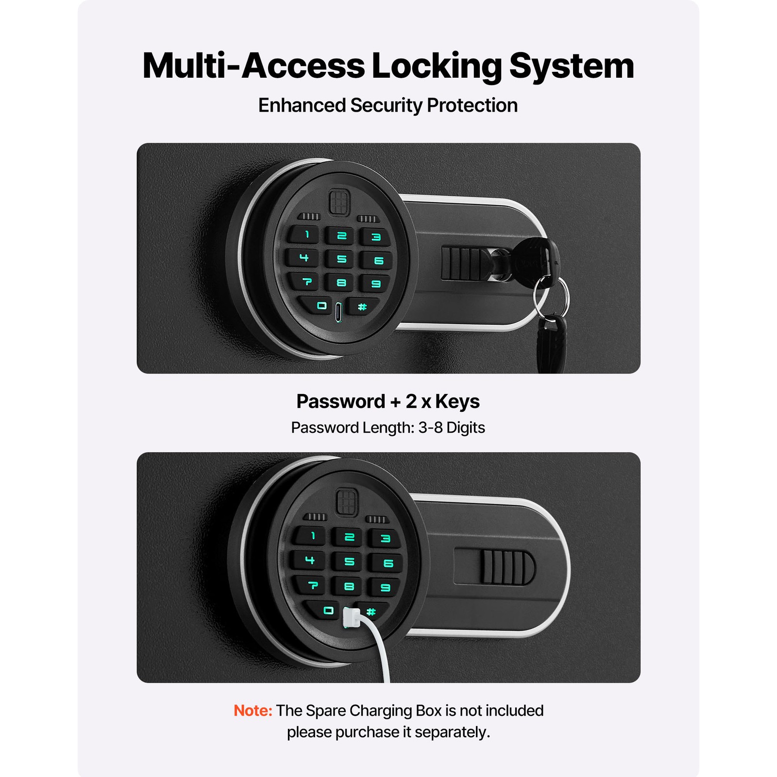 Uimoso 10-12 Gun Safe Long Gun Cabinet for Rifles & Pistols Key & Password Lock