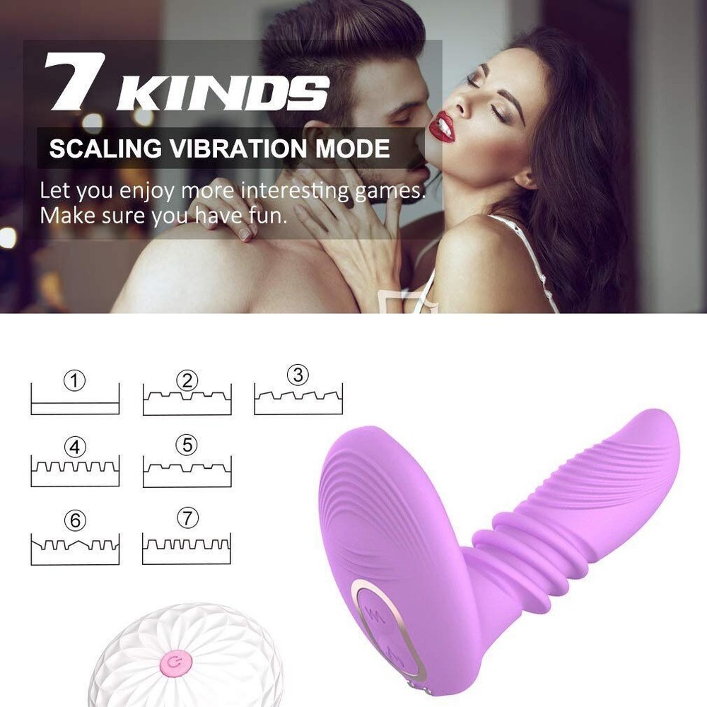 Wearable Remote Control Vibrating Thrusting Stroking Clit G-spot Vibrator Dildo