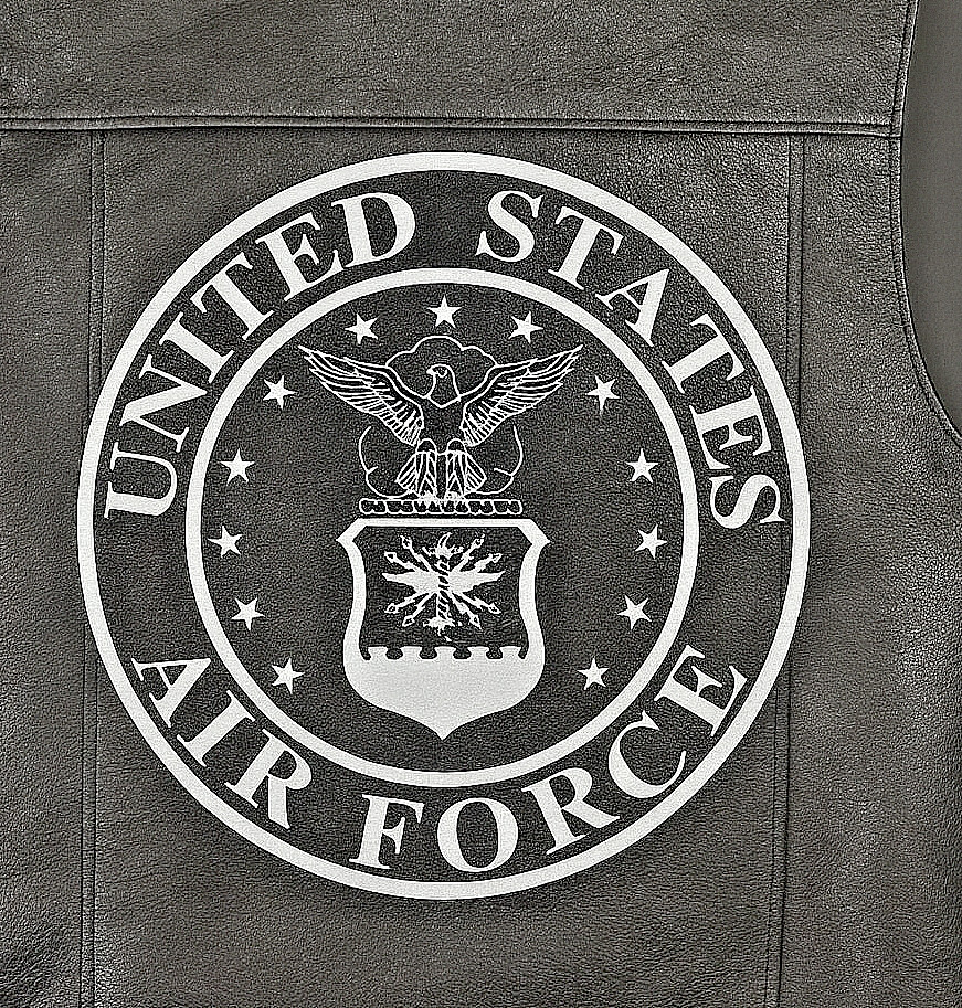 US Air Force Patch 10" Black Embroidered Back Patch Iron On Vest Jacket