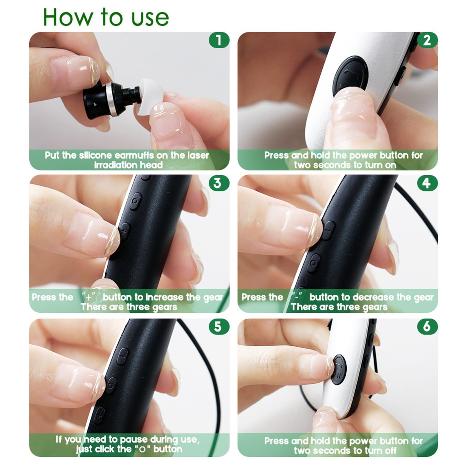 Tinnitus Relief Earplug Nose Nasal Rhinitis Red Light Cold Laser Therapy Device