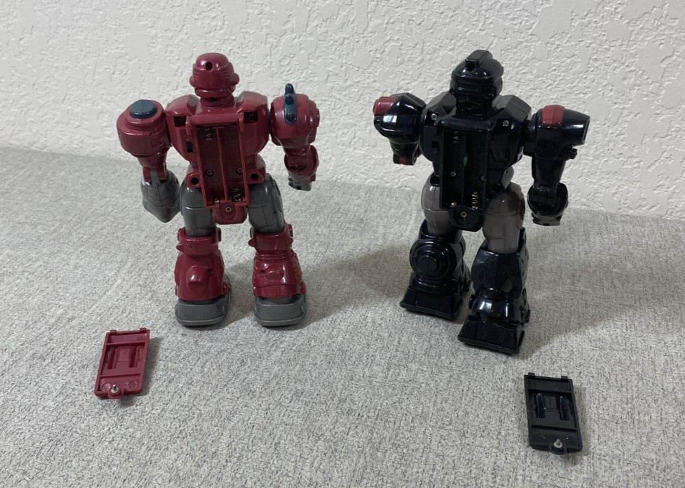 (2) HAP-P-KID Motorized Attack Robo Squad MARS 7" Electronic Walking Robot