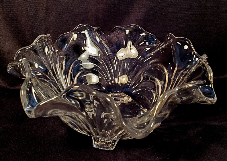 Cambridge Glass Deep Bowl Caprice Pattern Ruffled Edge