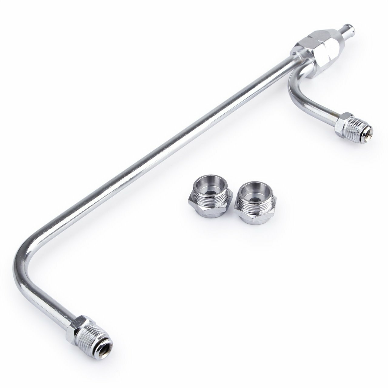 Chrome Dual Feed Fuel Line For Holley Carburetor 4150 Double Pumper Fit 3/8"Hose