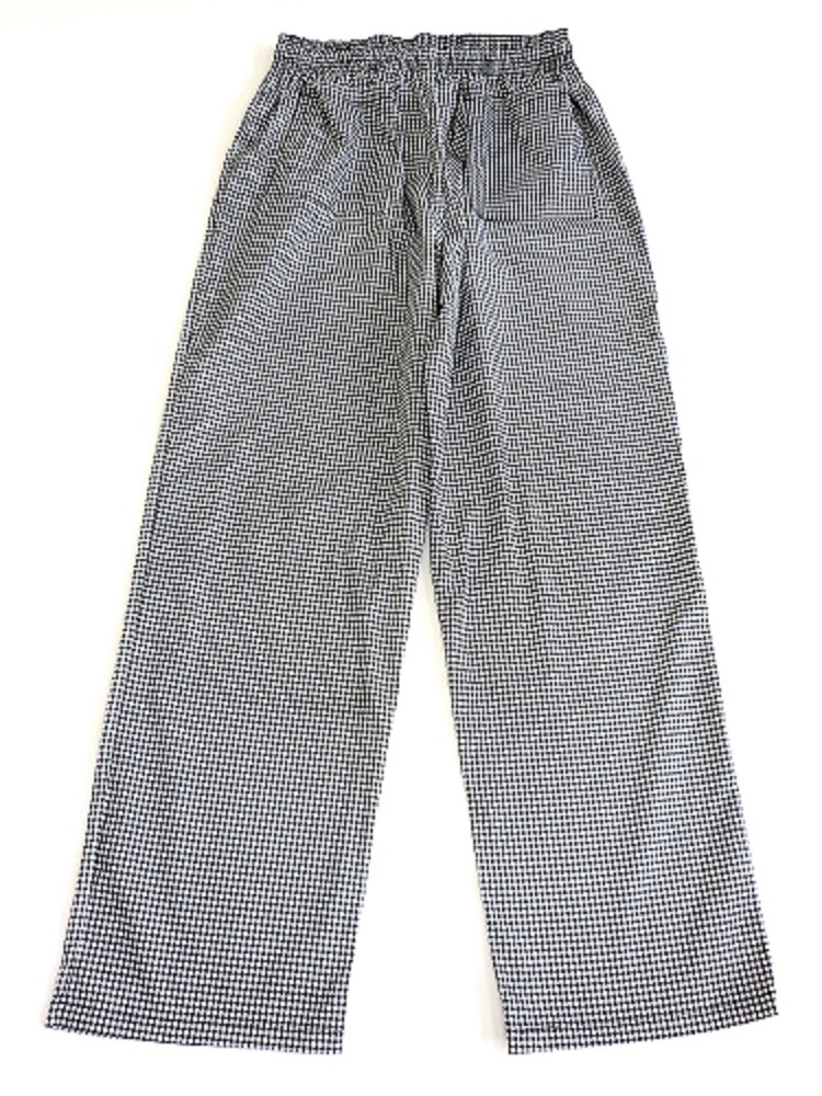 Chef Uniform Hounds-Tooth Fit Basic Baggy Chef Pants 3 Pockets Kitchen Work