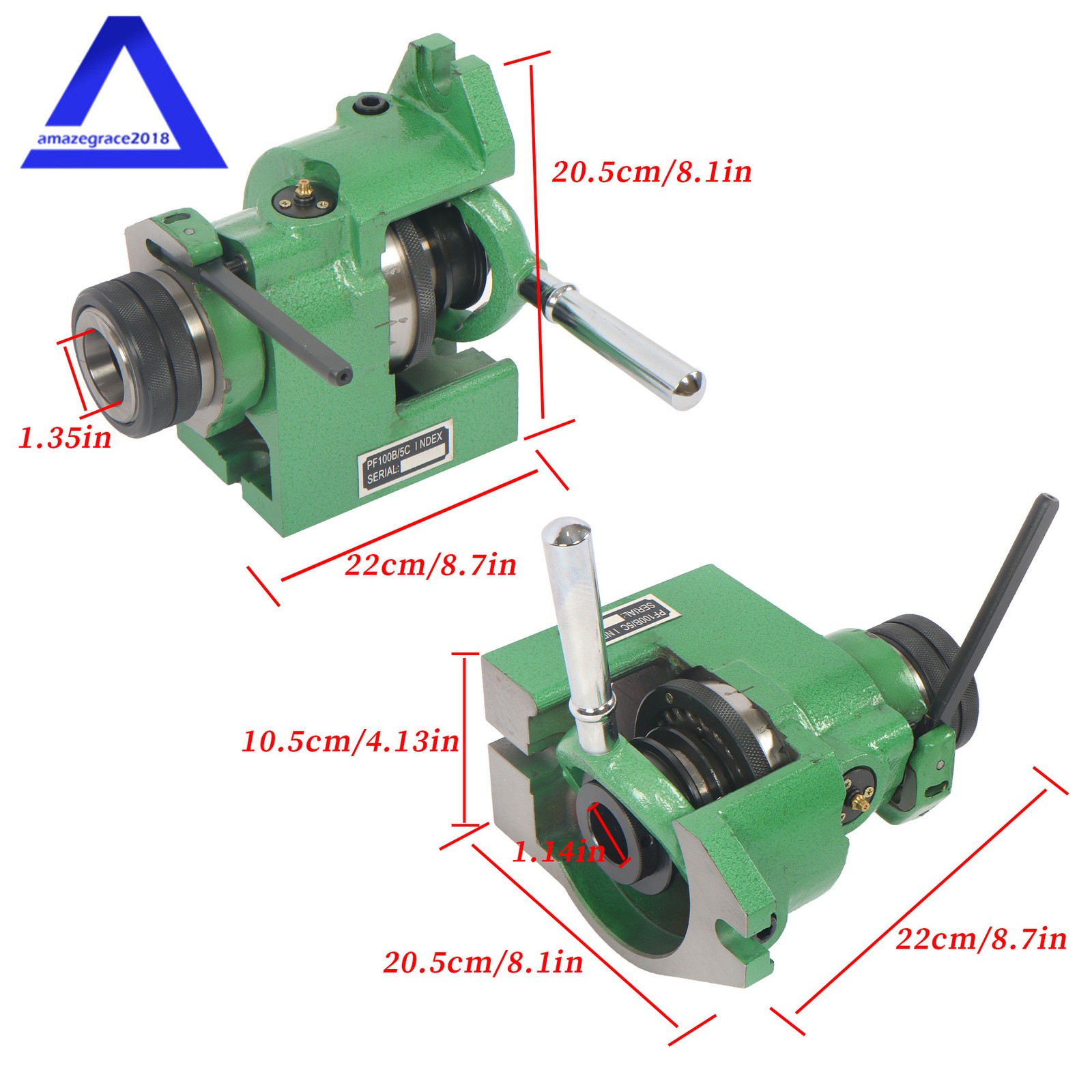 New VERTICAL and HORIZONTAL 5C COLLET SPIN INDEX FIXTURE
