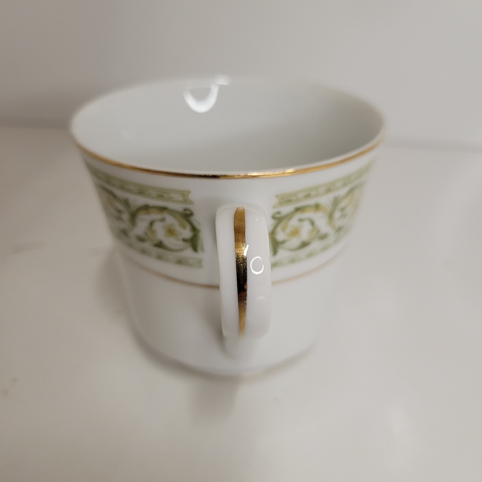 Felicity By Daniele Green & Gold Ring Coffee Tea Cup Fine China Japan