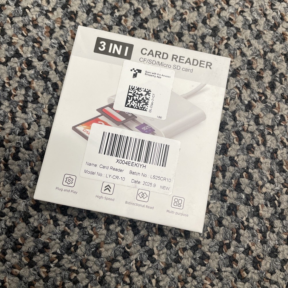 CF SD MicroSD Card Reader for iPhone iPad, 3 in 1 Card Reader Adapter