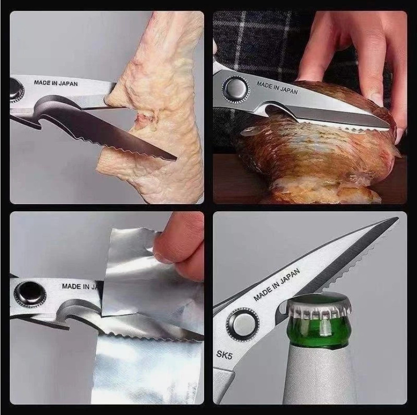 Multifunctional Kitchen Scissors Bottle Opener Meat Fish Bone Cutting Shears US