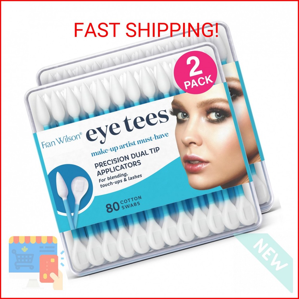 Fran Wilson EYE TEES COTTON TIPS 80 Count (2 PACK) - Precision Makeup Applicator